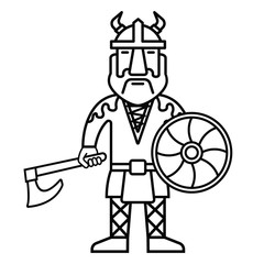 viking design icon line man