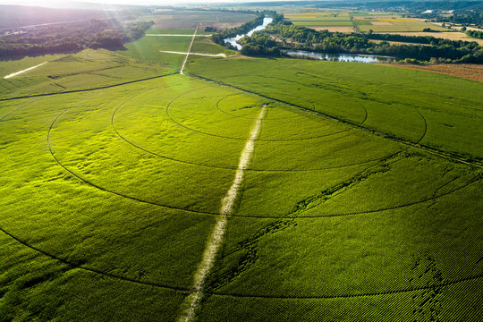 irrigated corn agriculture aerial landscape