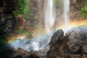 Queen Mary Falls with a rainbow at the bottom