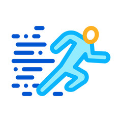 Running Human Icon Vector. Outline Running Human Sign. Isolated Contour Symbol Illustration