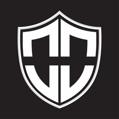 OO Logo monogram with shield shape isolated on outline design template