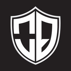 OQ Logo monogram with shield shape isolated on outline design template