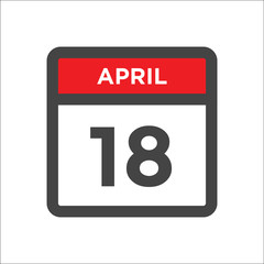 April 18 calendar icon with day of month
