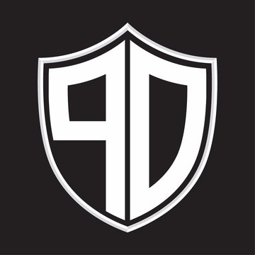recommend clip art: PD Logo monogram with shield shape isolated on outline design template