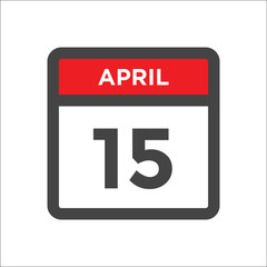 April 15 calendar icon with day of month