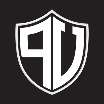 recommend clip art: PU Logo monogram with shield shape isolated on outline design template