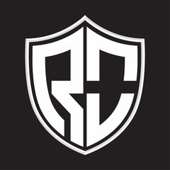 RO Logo monogram with shield shape isolated on outline design template