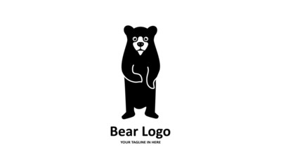 The flat bear logo concept is perfect for business, technology, contractor and housing symbols, health,sport, restaurants, education	