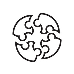 PUZZLE icon design, flat style icon collection