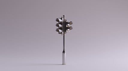 Naklejka premium Silver Traffic Light Signal 3d illustration 3d render