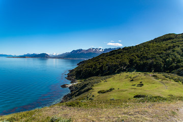 landscape with lake and mountains