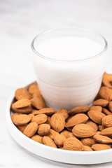 Almond Milk. Alternative Non Dairy Oraganic Milk. Plant Based Food