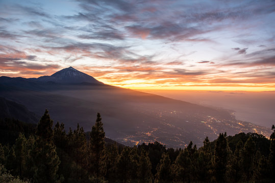 sunset in the mountains