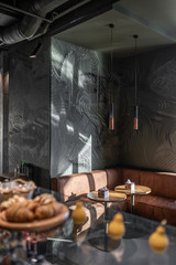 Interior of modern cafe in loft style