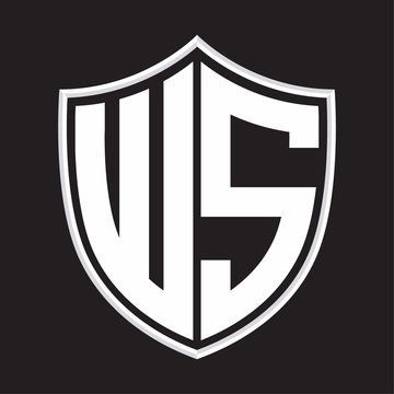 recommend clip art: WS Logo monogram with shield shape isolated on outline design template