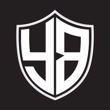 recommend clip art: YB Logo monogram with shield shape isolated on outline design template