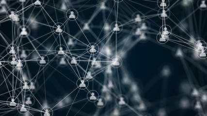 Social network connection. Community technology background.