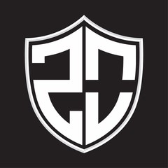 ZO Logo monogram with shield shape isolated on outline design template