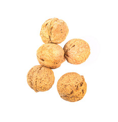 Walnuts   isolated; on  white  back ground