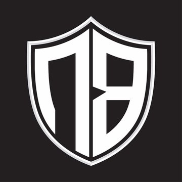 recommend clip art: NB Logo monogram with shield shape isolated on outline design template