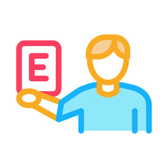 Man Show Letter Icon Vector. Outline Man Show Letter Sign. Isolated Contour Symbol Illustration