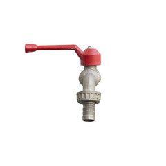 Red water tap isolate on white background