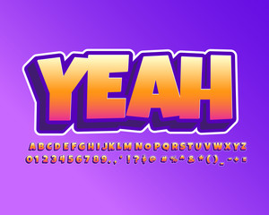 Strong bold cartoon alphabet