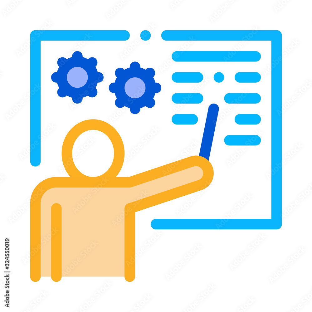 Poster technical lesson icon vector. outline technical lesson sign. isolated contour symbol illustration
