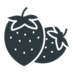 strawberry icon on white background	