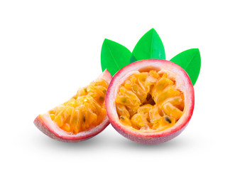 Passion fruit isolated on white background