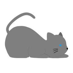illustration of gray cat without outline
