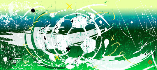 abstract background for soccer/football, design template, great soccer event, with strokes and splashes, copy space