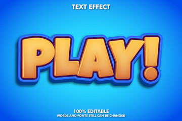 "PLAY!" cute and charming cartoon text style