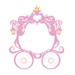 vintage decorative pink carriage frame