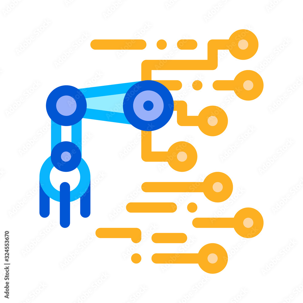 Poster robot microchip icon vector. outline robot microchip sign. isolated contour symbol illustration