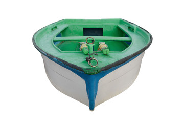 wooden fishing boat isolated on white background