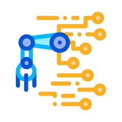 Robot Microchip Icon Vector. Outline Robot Microchip Sign. Isolated Contour Symbol Illustration