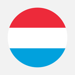 Luxembourg flag circle on white background - obrazy, fototapety, plakaty