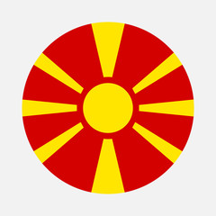 Obraz premium Macedonia flag circle on white background