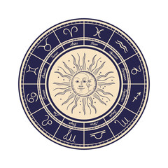 Horoscope circle. Astrological zodiac signs, arranged in a circle.