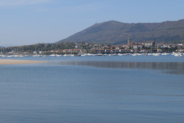 Fototapeta na wymiar Beautiful view sea and beach Hendaye France Basque Country