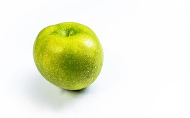 Green fresh apple isolated on white background