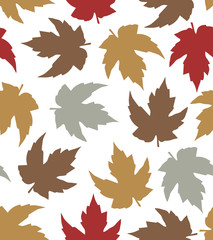 Obraz premium Seamless pattern with maple leaves, vector. Use for fabric, seasonal background and more