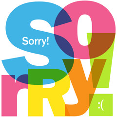 SORRY! colorful vector typography in a square