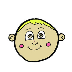 cute child emoji. just head. this is a vector.
