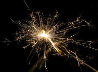 fire spark with black background.