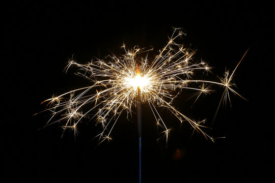 fire spark with black background.