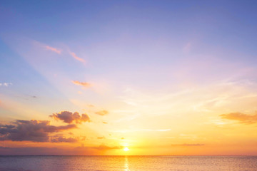 Fototapeta na wymiar Environment Day Concept: Beautiful sunset on the beach and sea