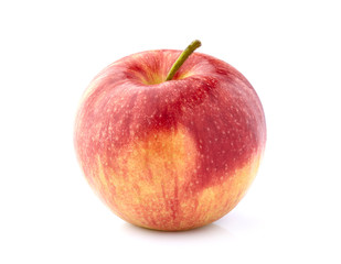 Red apple closeup  on white background.