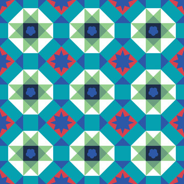 Vintage Peranakan Chinese Tiles Pattern In Georgetown Penang. Peranakan Cultural Tile Pattern. Baba And Nyonya Culture Malaysia. Geometrical Seamless Pattern Background - Vector Pattern